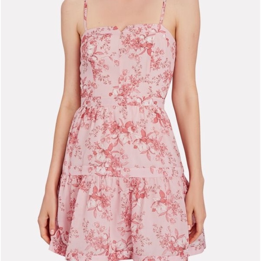 Pink floral mini dress from intermix